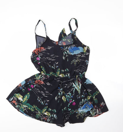 Primark Womens Blue Floral Polyester Romper One-Piece Size 14