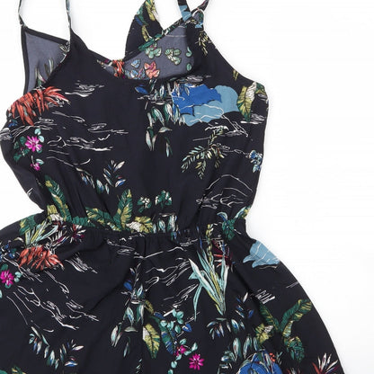 Primark Womens Blue Floral Polyester Romper One-Piece Size 14