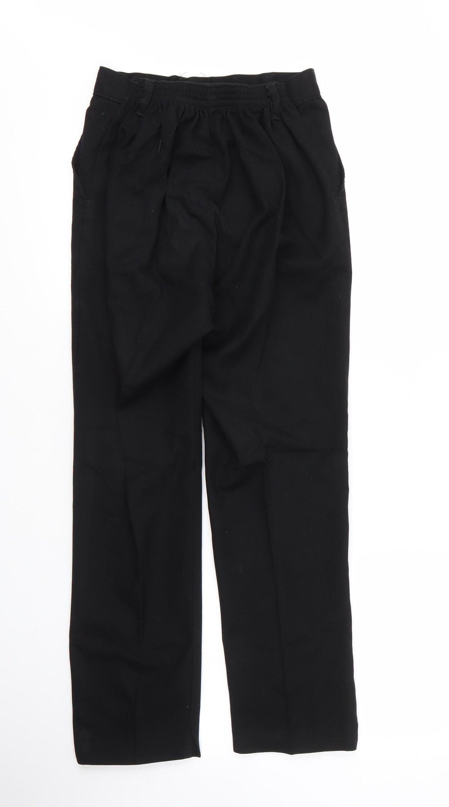 Preworn Boys Black  Viscose Capri Trousers Size 12 Years L24 in Regular Zip