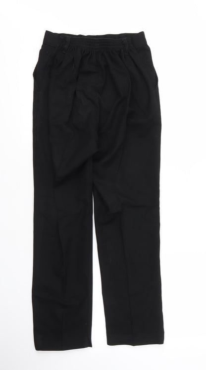 Preworn Boys Black  Viscose Capri Trousers Size 12 Years L24 in Regular Zip