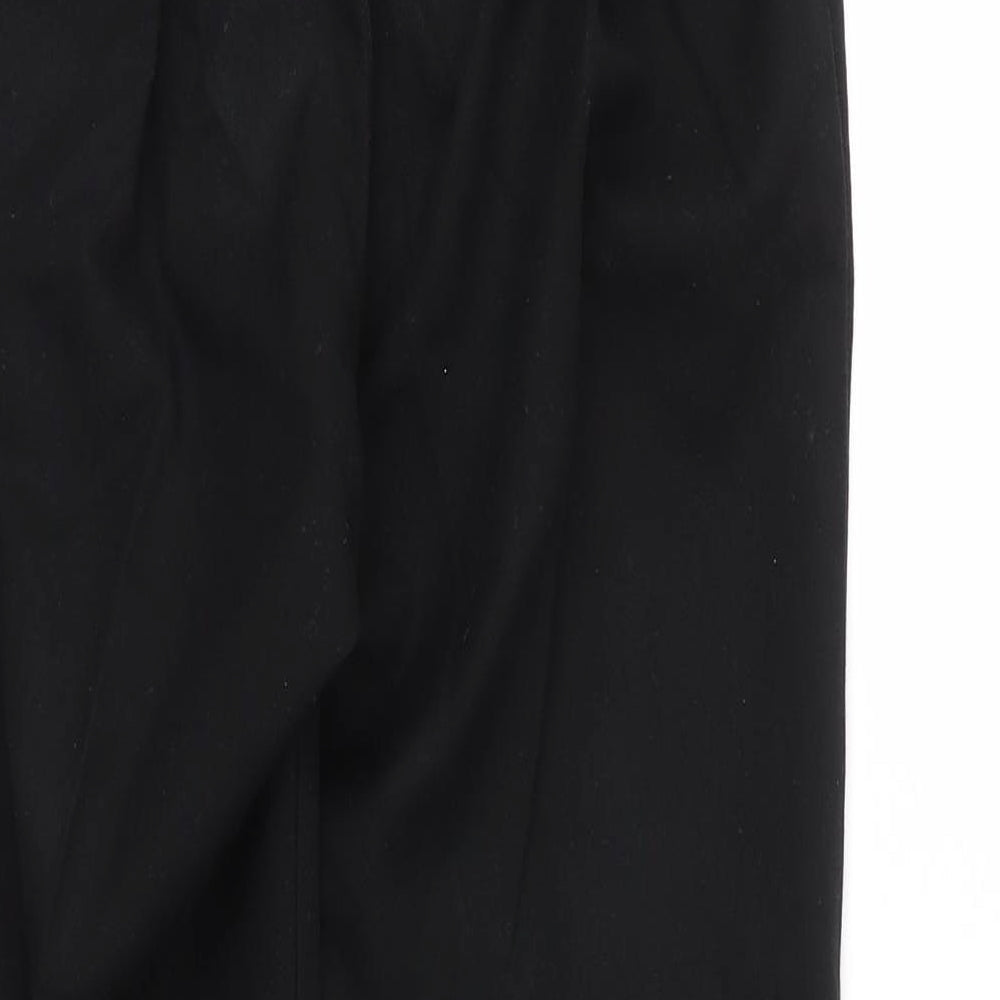 Preworn Boys Black  Viscose Capri Trousers Size 12 Years L24 in Regular Zip