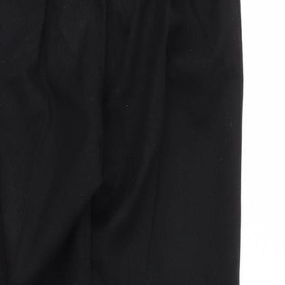 Preworn Boys Black  Viscose Capri Trousers Size 12 Years L24 in Regular Zip