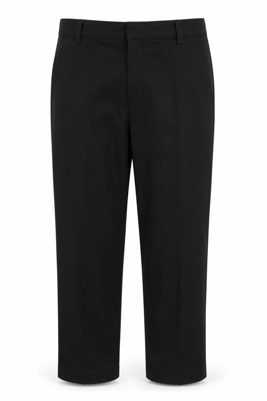 Preworn Boys Black  Viscose Capri Trousers Size L L26 in Regular Zip
