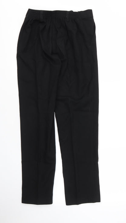 Preworn Boys Black  Viscose Capri Trousers Size L L26 in Regular Zip