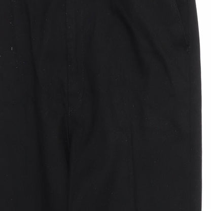 Preworn Boys Black  Viscose Capri Trousers Size L L26 in Regular Zip
