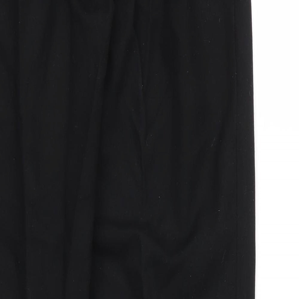 Preworn Boys Black  Viscose Capri Trousers Size L L26 in Regular Zip