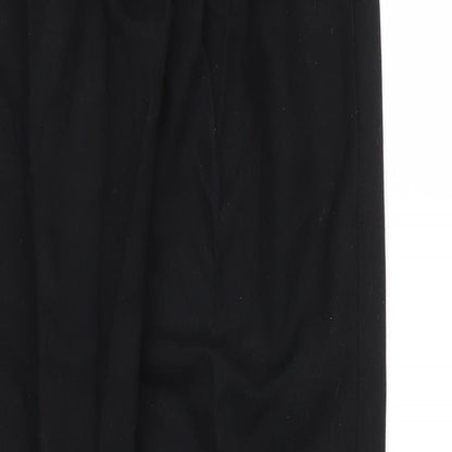 Preworn Boys Black  Viscose Capri Trousers Size L L26 in Regular Zip