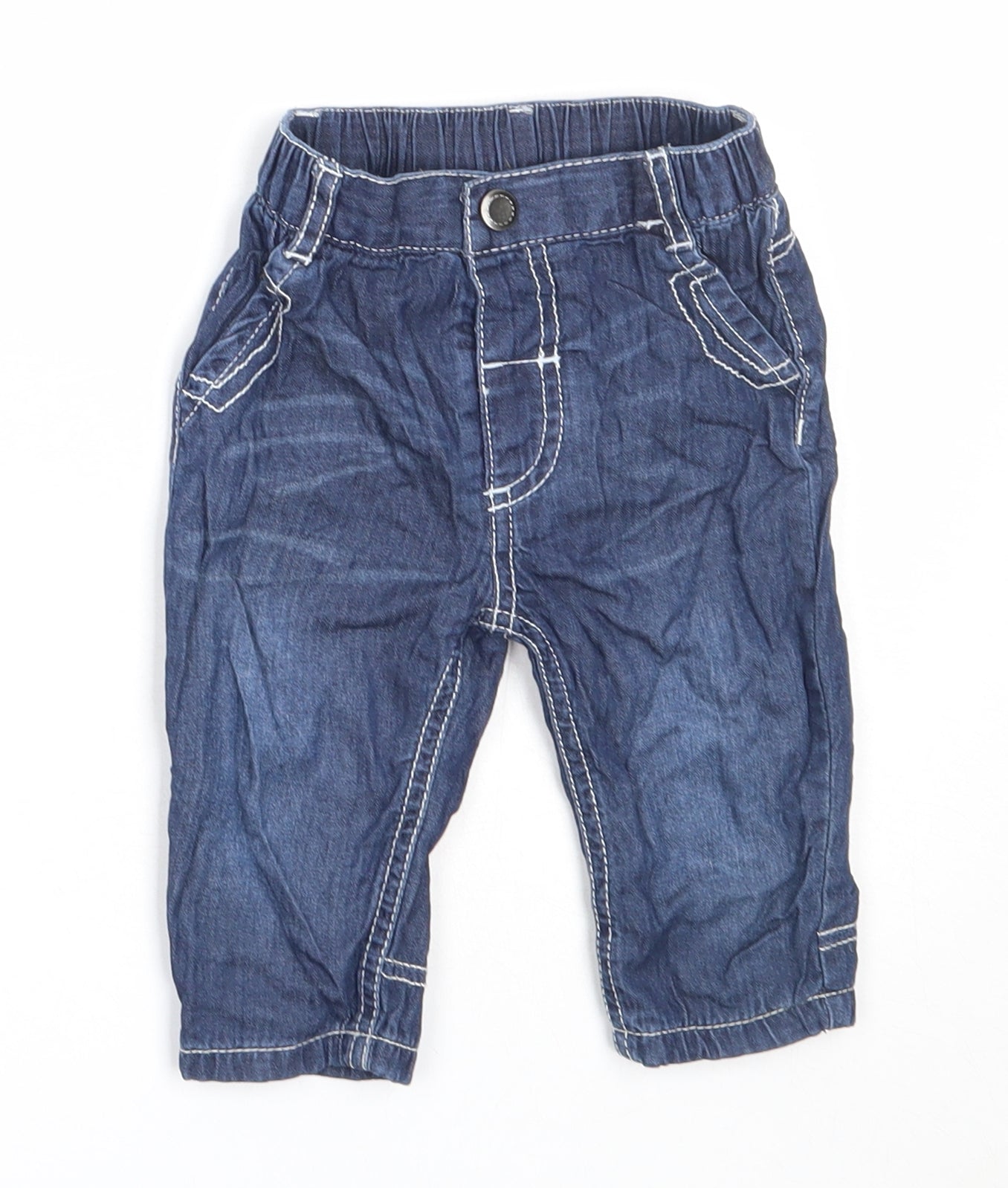 George Boys Blue  Cotton Capri Jeans Size 3-6 Months