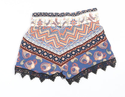 Lupilu Girls Blue Geometric Viscose Cropped Trousers Size 18 Months