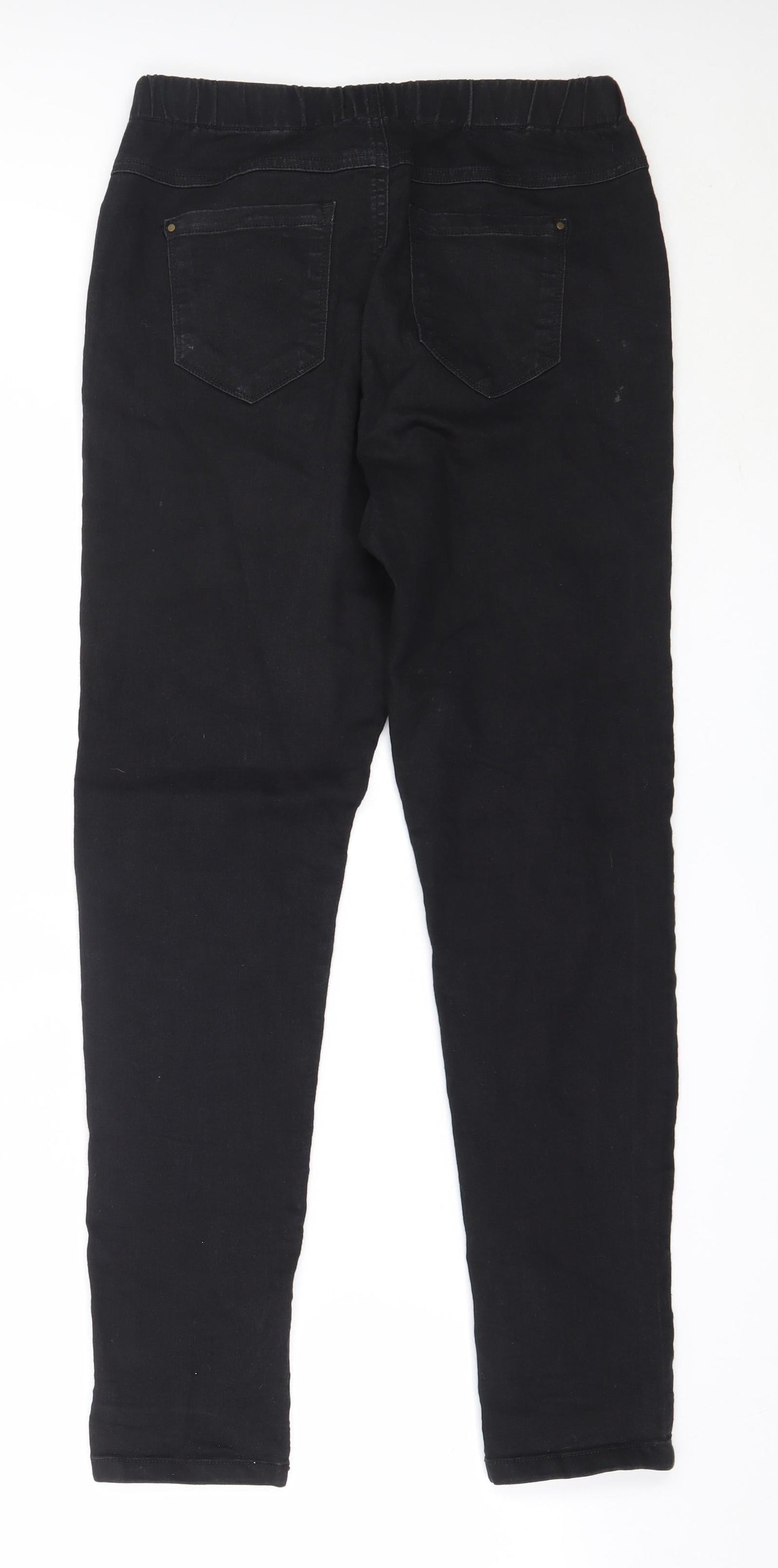 Peacocks Womens Black  Cotton Skinny Jeans Size 12 L28 in Regular