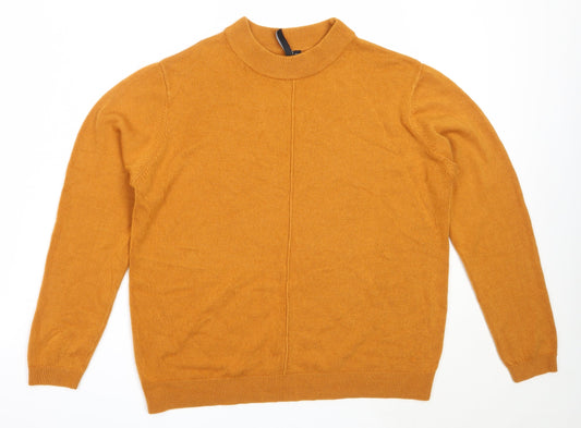 INTUITION Womens Yellow Round Neck  Acrylic Pullover Jumper Size 14