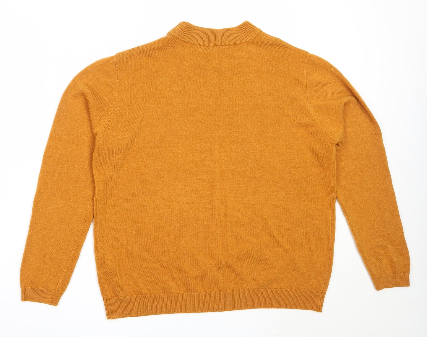 INTUITION Womens Yellow Round Neck  Acrylic Pullover Jumper Size 14