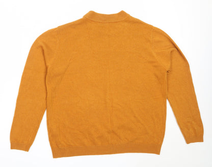 INTUITION Womens Yellow Round Neck  Acrylic Pullover Jumper Size 14