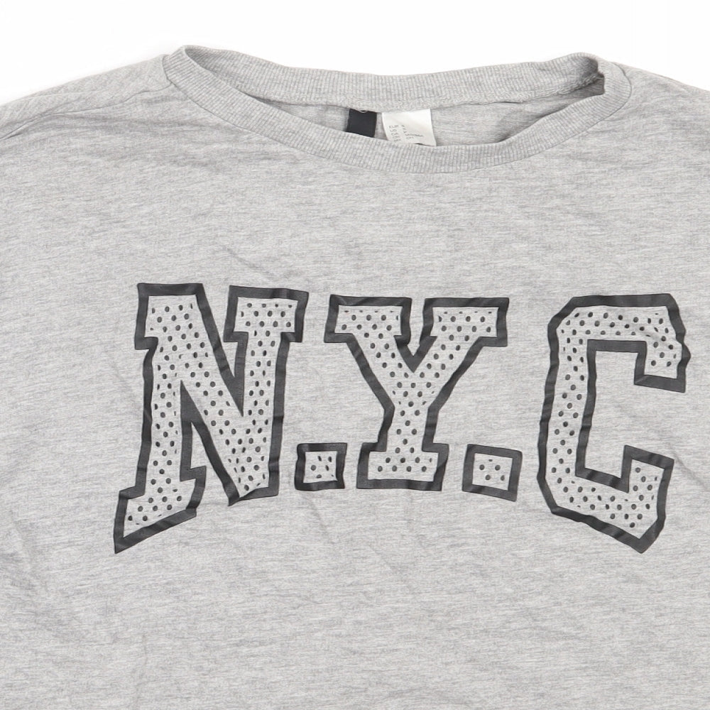 H&M Womens Grey  Cotton Pullover Sweatshirt Size S