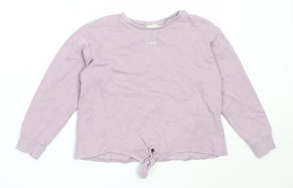 H&M Girls Purple  Cotton Pullover Sweatshirt Size 5-6 Years