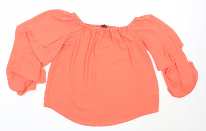 Womens UK Size 8 Peacocks Orange Basic Blouse