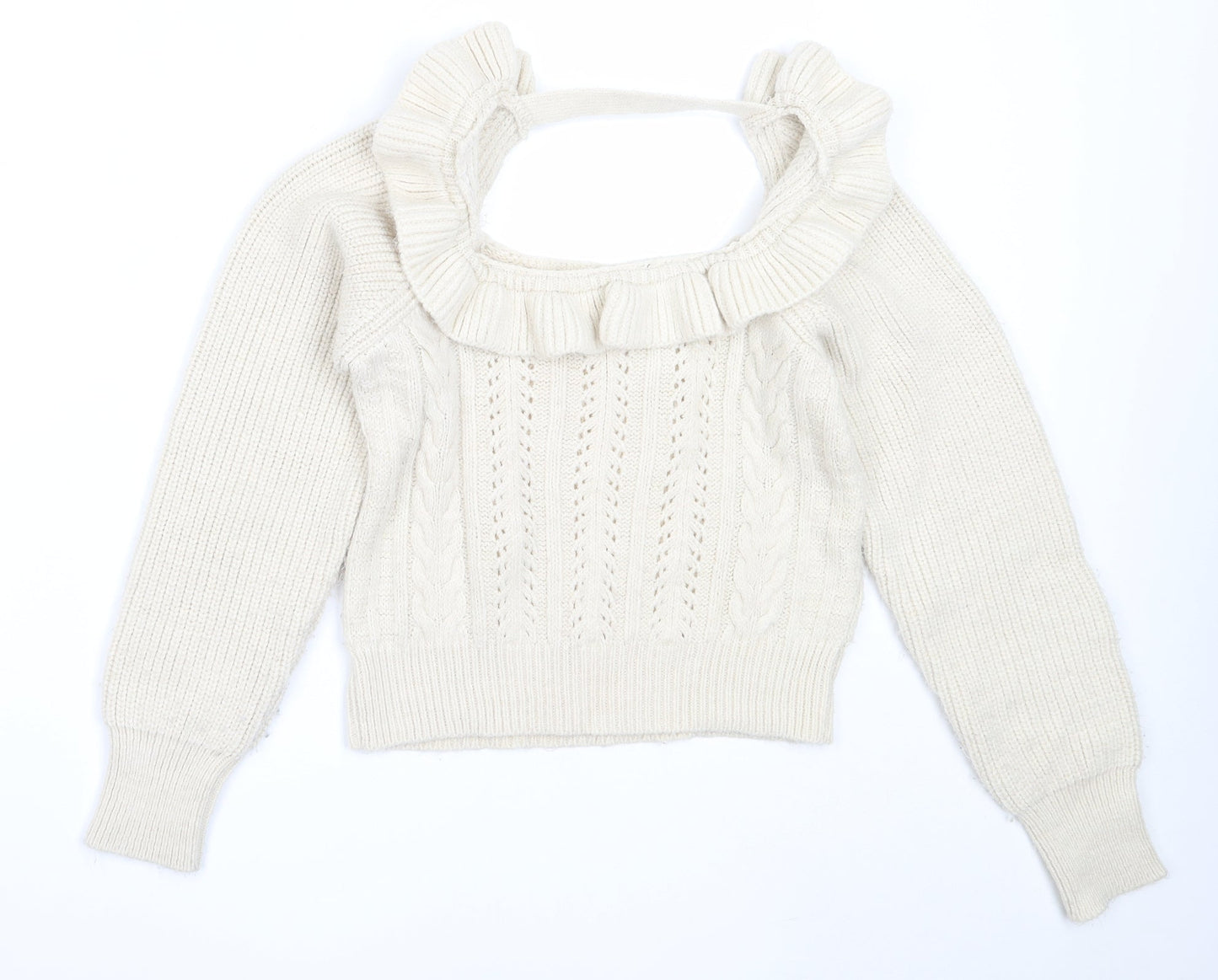 Womens UK Size 6 Miss Selfridge Beige Pullover Jumper