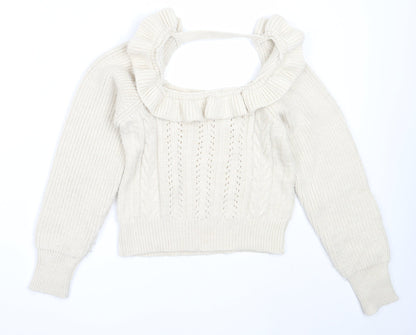 Womens UK Size 6 Miss Selfridge Beige Pullover Jumper