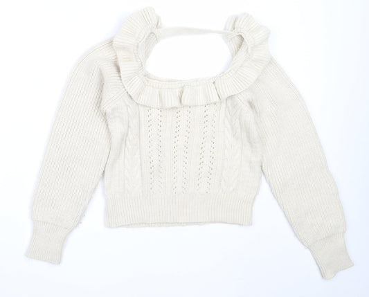 Womens UK Size 6 Miss Selfridge Beige Pullover Jumper