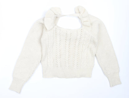 Womens UK Size 6 Miss Selfridge Beige Pullover Jumper