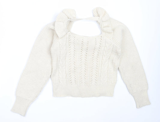 Womens UK Size 6 Miss Selfridge Beige Pullover Jumper