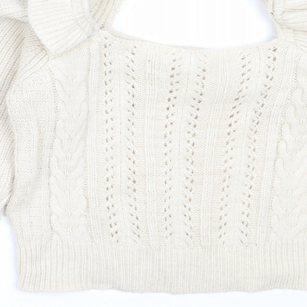 Womens UK Size 6 Miss Selfridge Beige Pullover Jumper