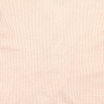 Parsian Womens Pink V-Neck  Acrylic Pullover Jumper Size 8