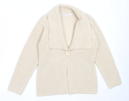 Womens UK Size S EWM Beige Cardigan Jumper