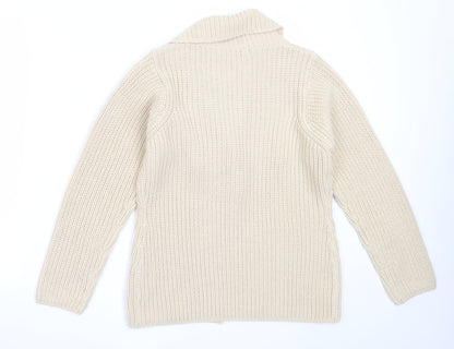 Womens UK Size S EWM Beige Cardigan Jumper
