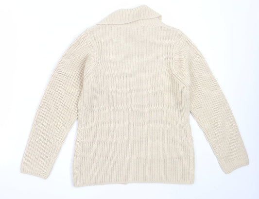 Womens UK Size S EWM Beige Cardigan Jumper
