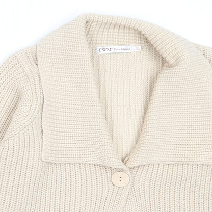 Womens UK Size S EWM Beige Cardigan Jumper