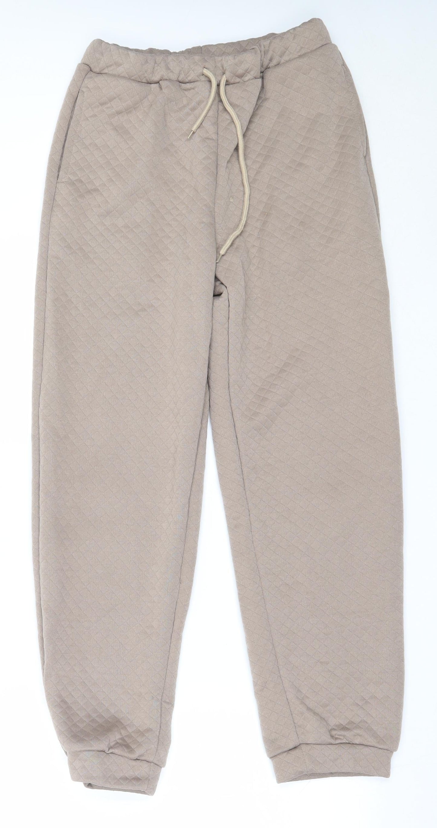 Street Collective Womens Beige  Polyester Jogger Trousers Size 8 L27.5 in Regular