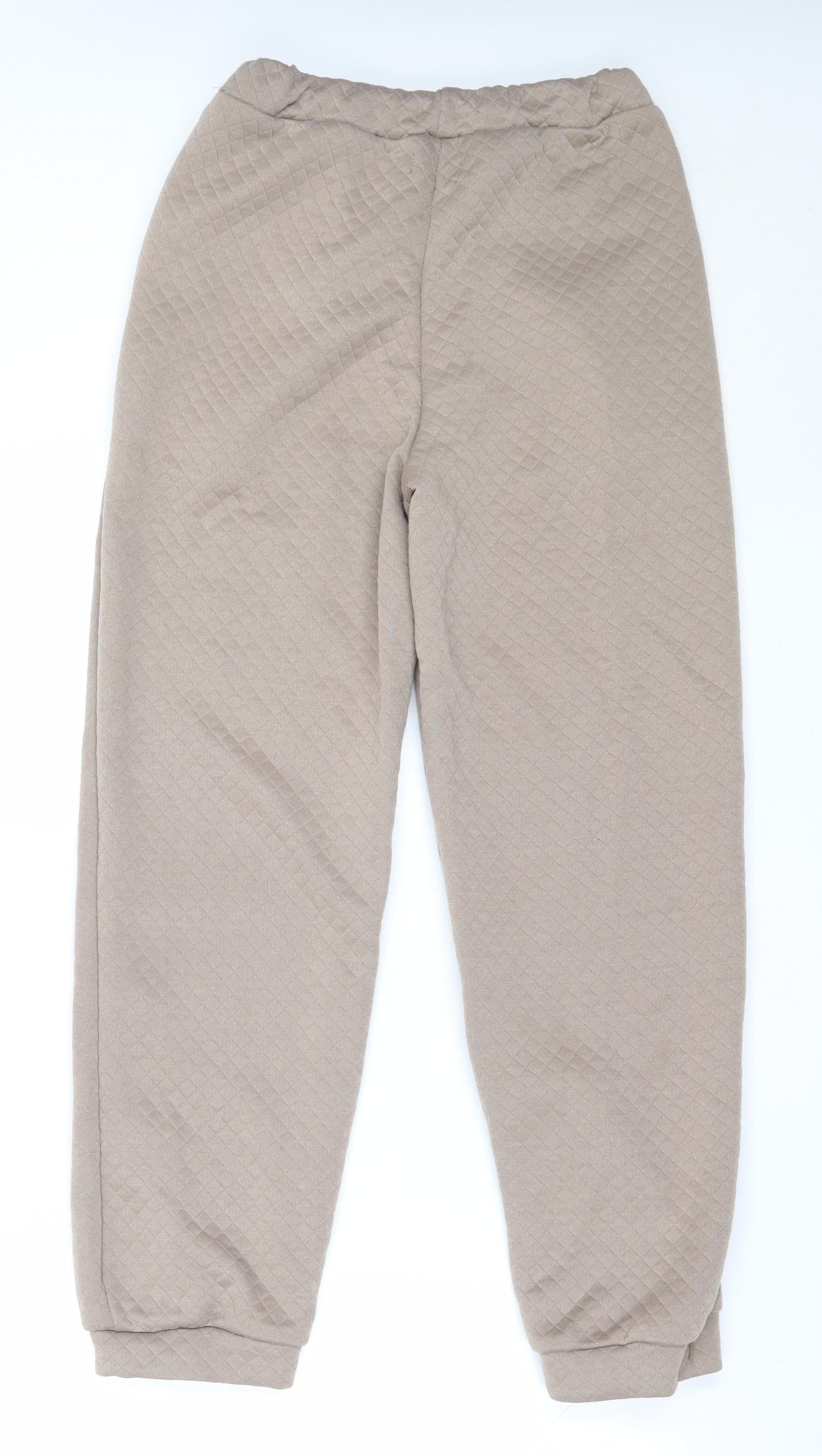 Street Collective Womens Beige  Polyester Jogger Trousers Size 8 L27.5 in Regular