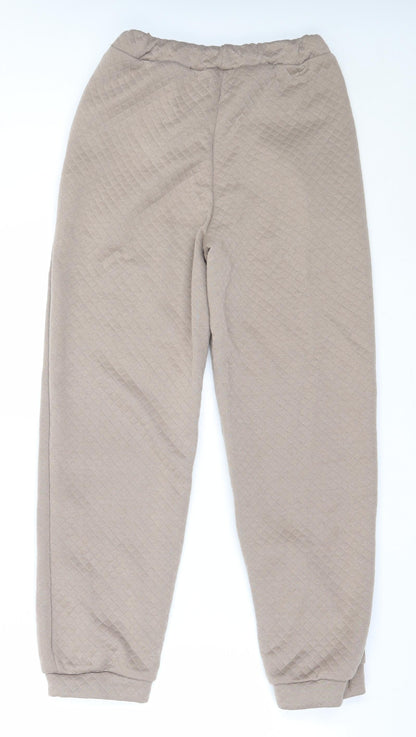 Street Collective Womens Beige  Polyester Jogger Trousers Size 8 L27.5 in Regular