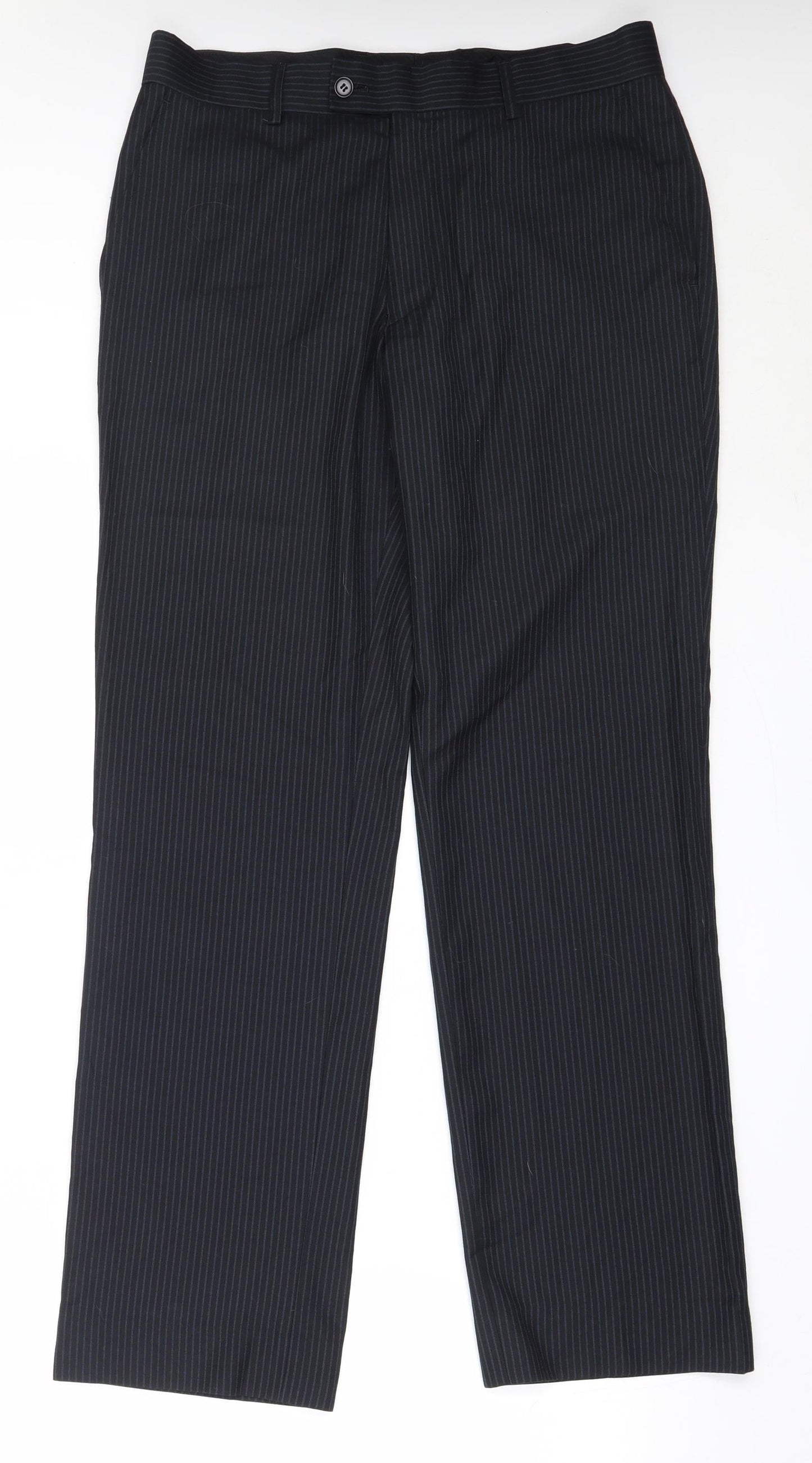 George Mens Blue  Polyester Trousers  Size 32 in L31 in Regular
