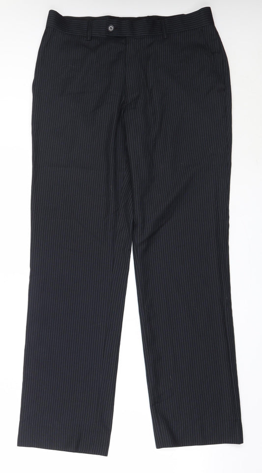 George Mens Blue  Polyester Trousers  Size 32 in L31 in Regular