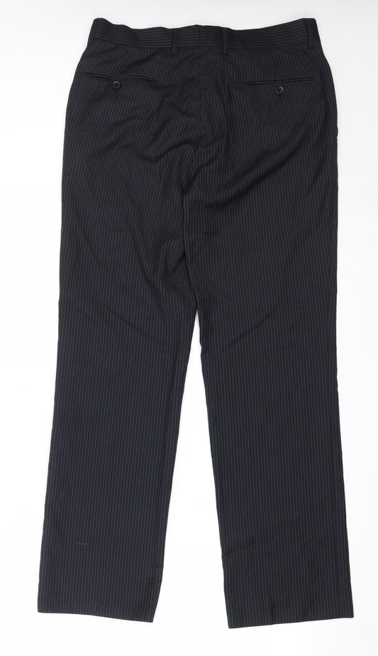 George Mens Blue  Polyester Trousers  Size 32 in L31 in Regular