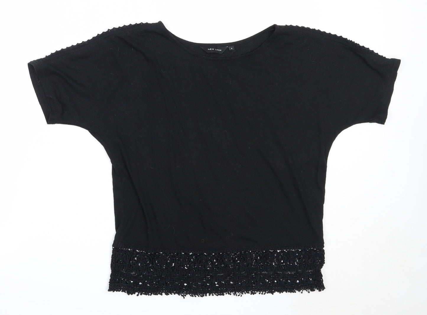 Womens UK Size 6 New Look Black Basic T-Shirt