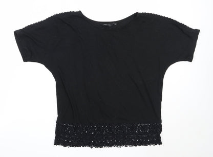 Womens UK Size 6 New Look Black Basic T-Shirt