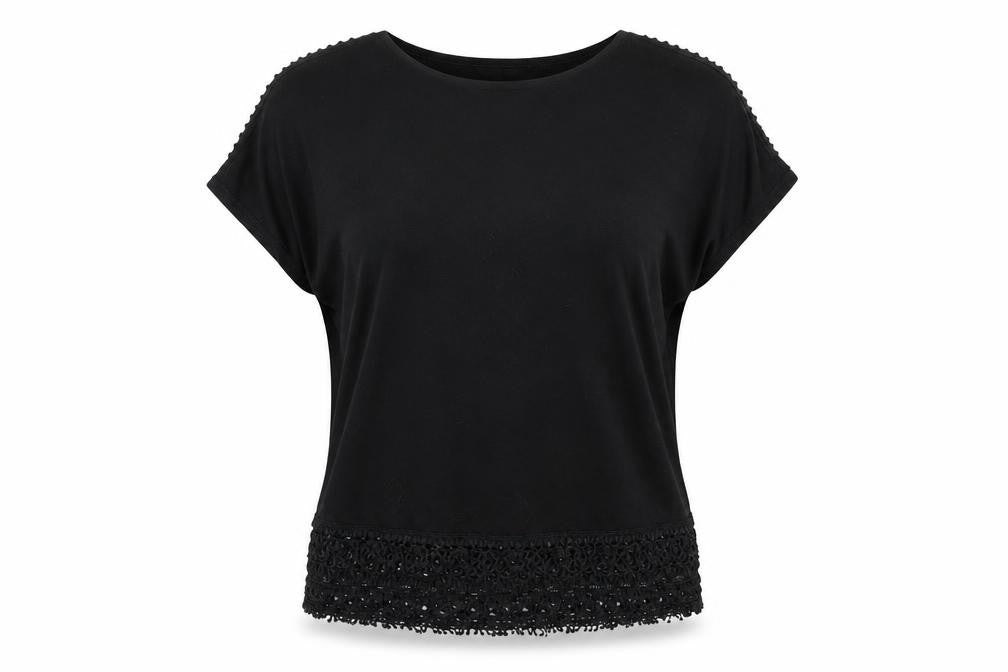 Womens UK Size 6 New Look Black Basic T-Shirt