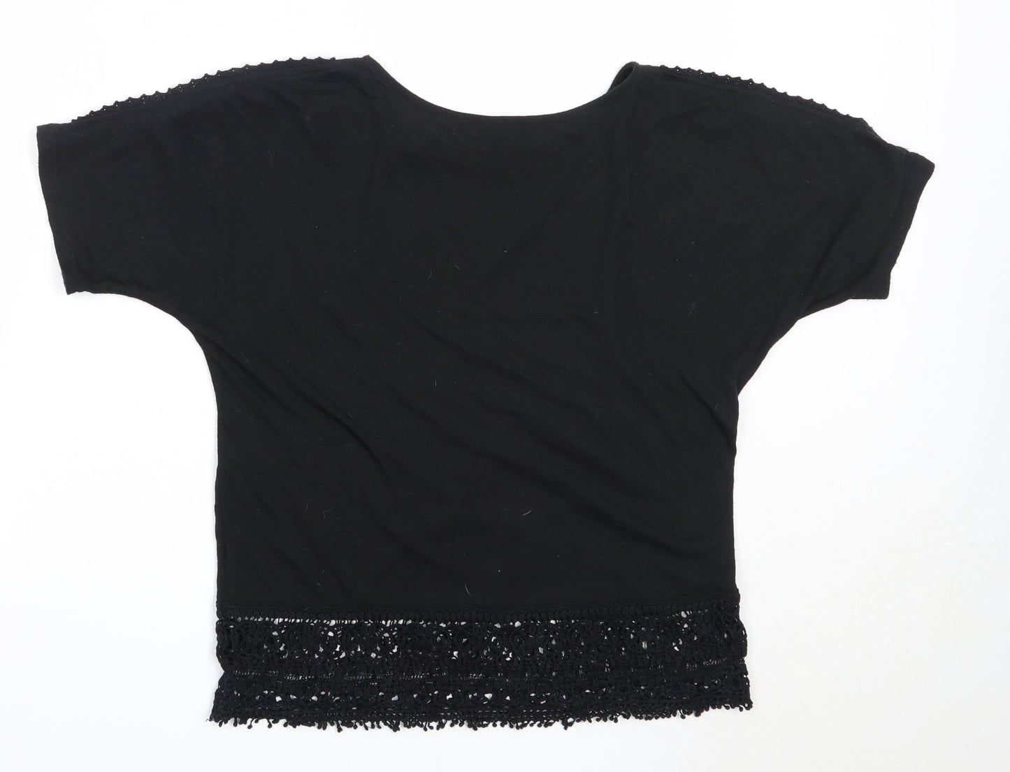 Womens UK Size 6 New Look Black Basic T-Shirt
