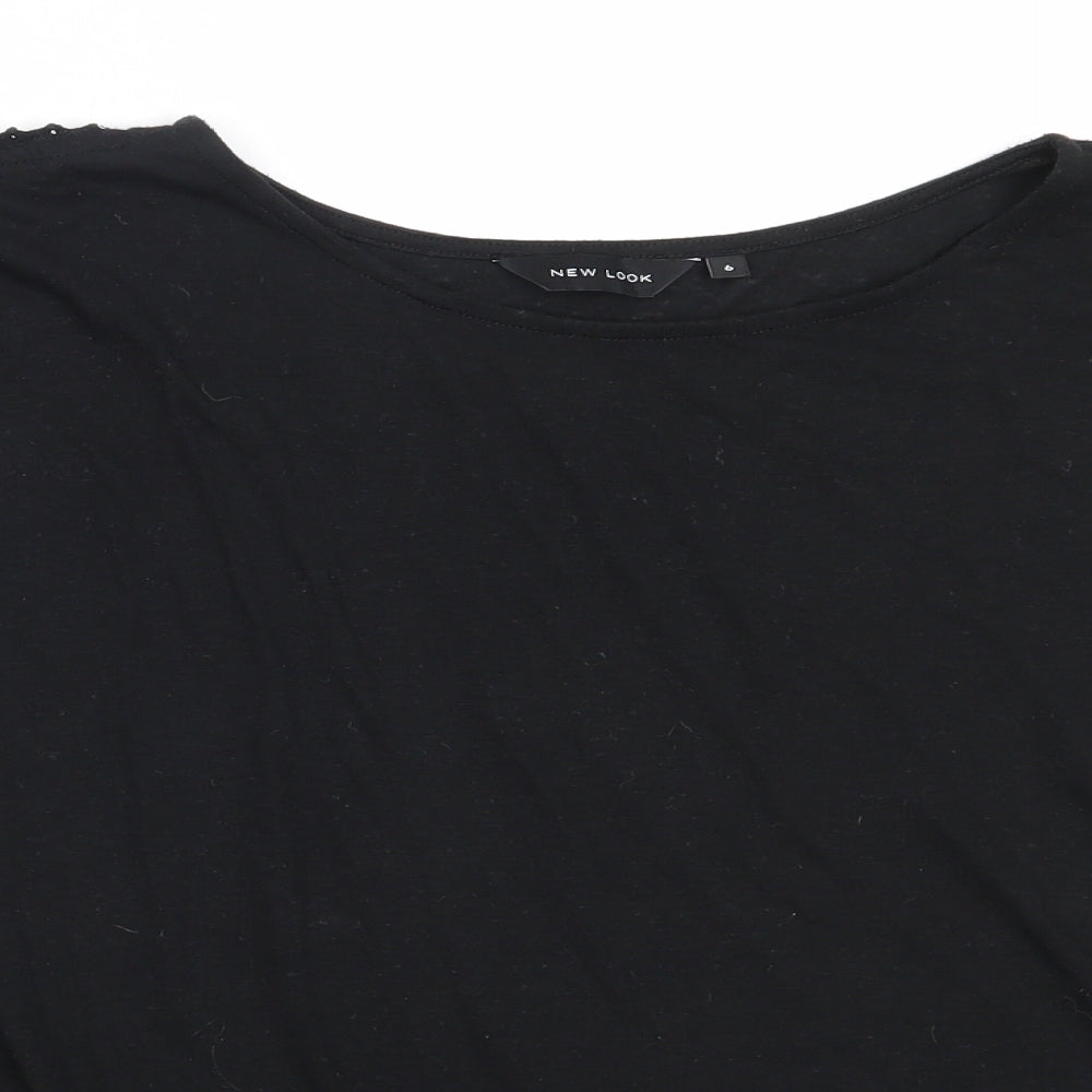 Womens UK Size 6 New Look Black Basic T-Shirt