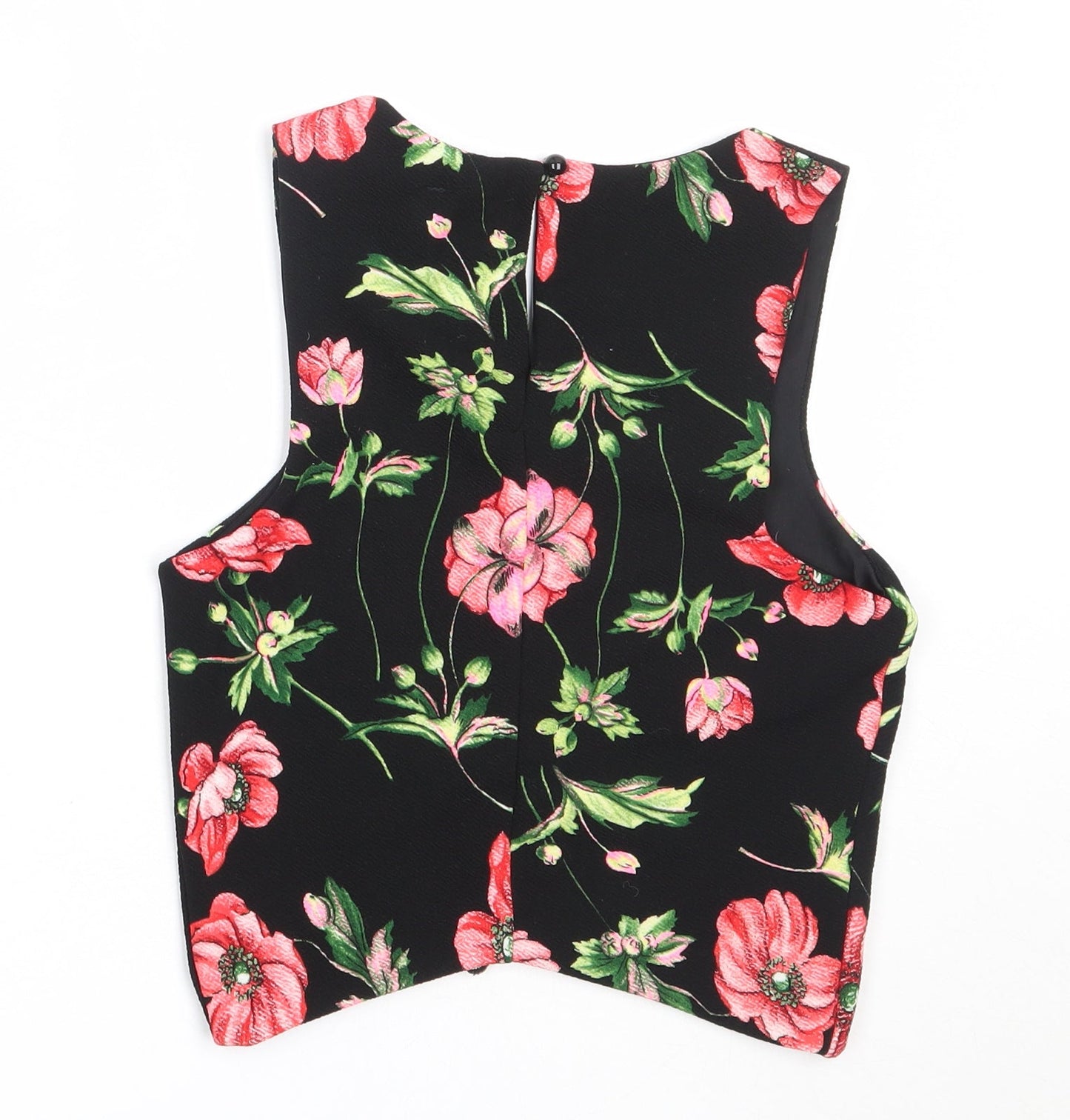 New Look Girls Black Floral Polyester Basic Blouse Size 12-13 Years V-Neck