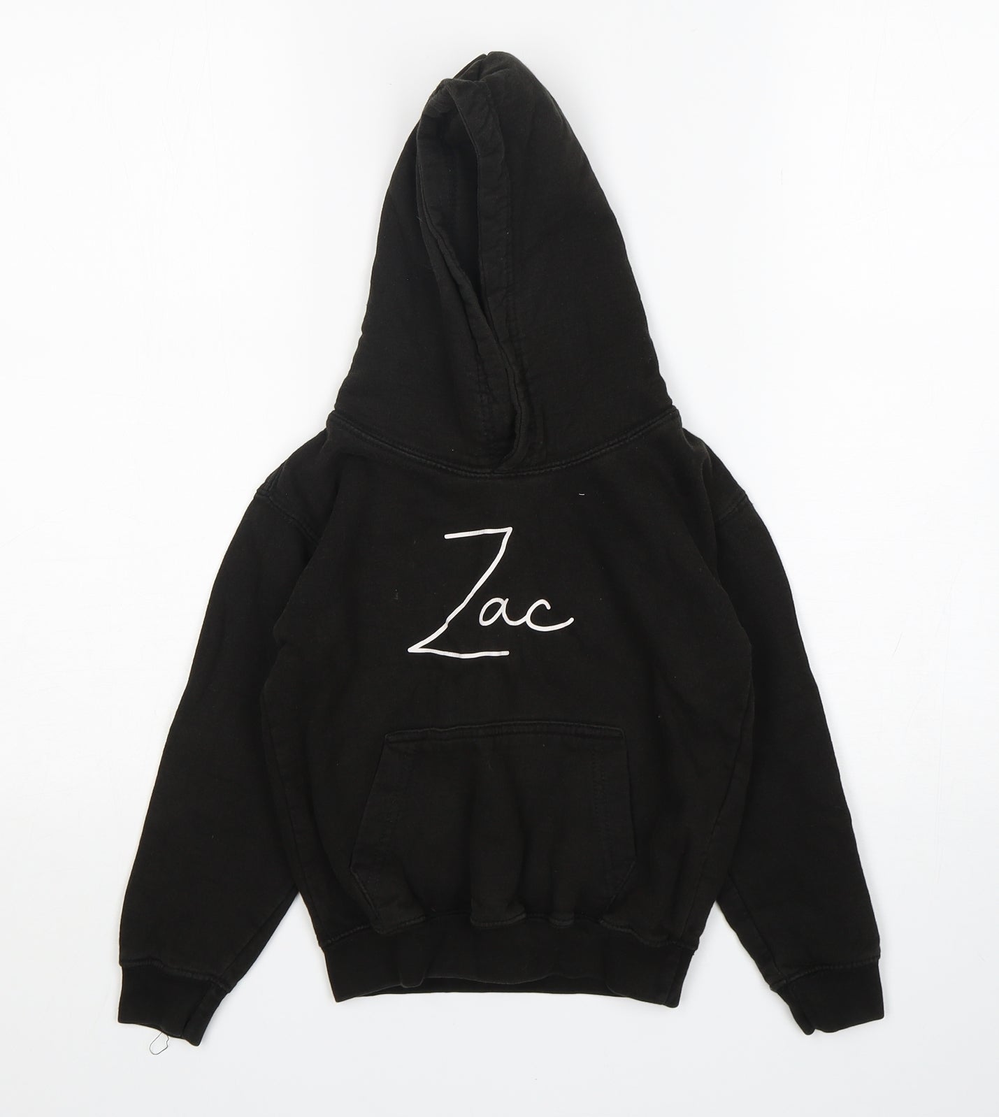 Awdis Boys Black  Cotton Pullover Hoodie Size 5-6 Years   - Zac