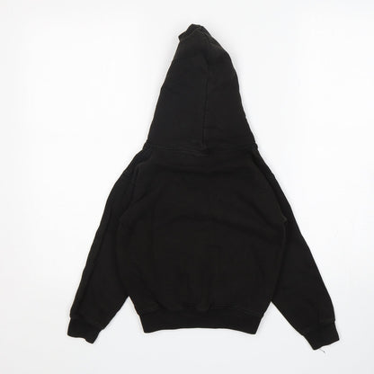 Awdis Boys Black  Cotton Pullover Hoodie Size 5-6 Years   - Zac
