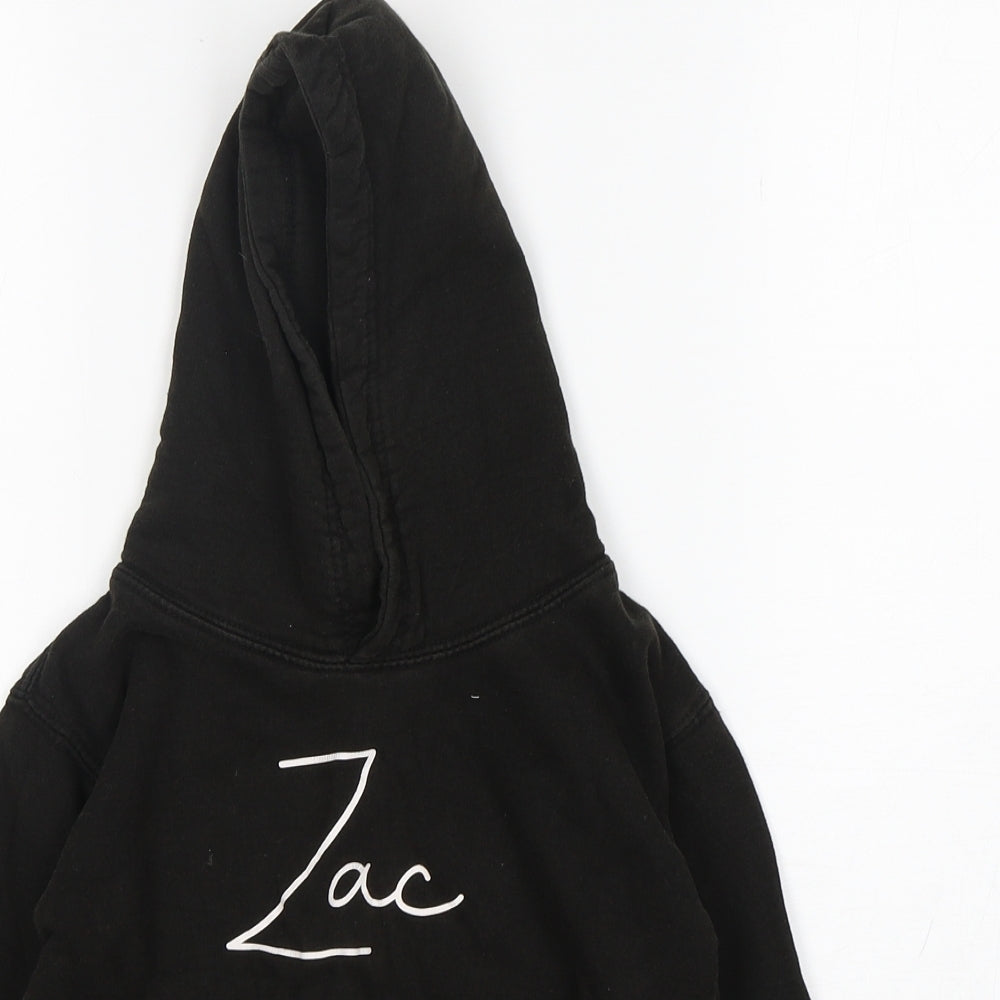 Awdis Boys Black  Cotton Pullover Hoodie Size 5-6 Years   - Zac
