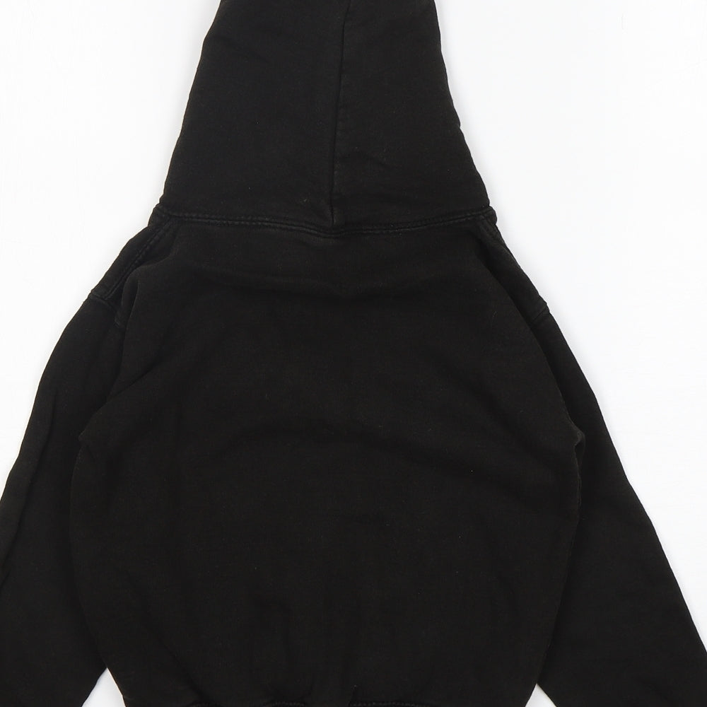 Awdis Boys Black  Cotton Pullover Hoodie Size 5-6 Years   - Zac