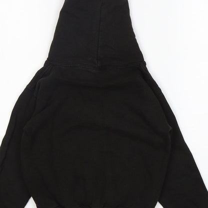 Awdis Boys Black  Cotton Pullover Hoodie Size 5-6 Years   - Zac
