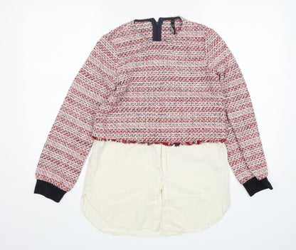 Zara Womens Multicoloured Round Neck  Cotton Pullover Jumper Size XS