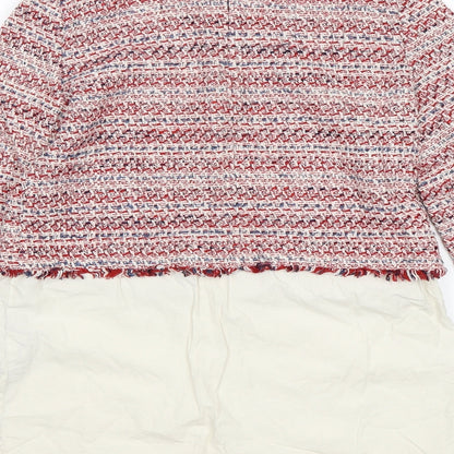 Zara Womens Multicoloured Round Neck  Cotton Pullover Jumper Size XS